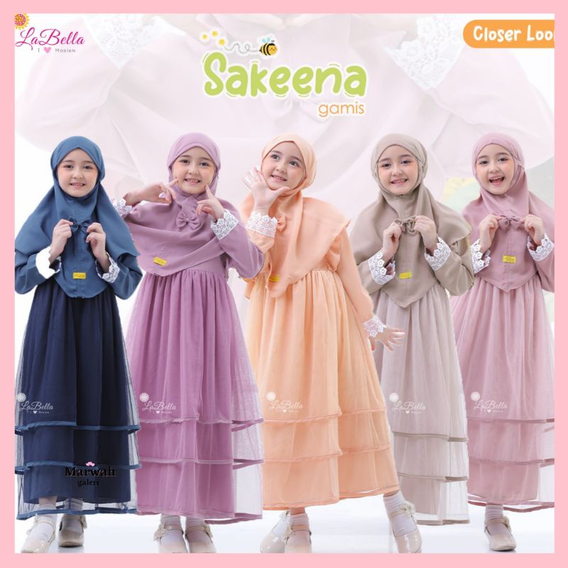 GAMIS ANAK SAKEENA BY LABELLA GAMIS TUTU PESTA CANTIK BAJU MUSLIM ANAK