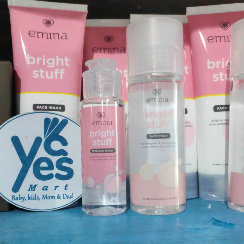 Emina Bright Stuff Face Toner Wajah Muka 100 ml 50ml Menyegarkan melembabkan kulit kulit cerah glowing