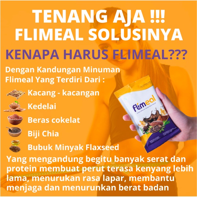 Flimeal 1 Sachet Makanan Diet Rendah Kalori Coklat Meal Replacement Flimeal by Flimty