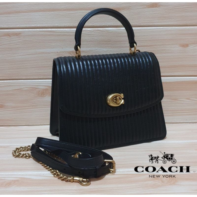 Coach parker top handle quilted