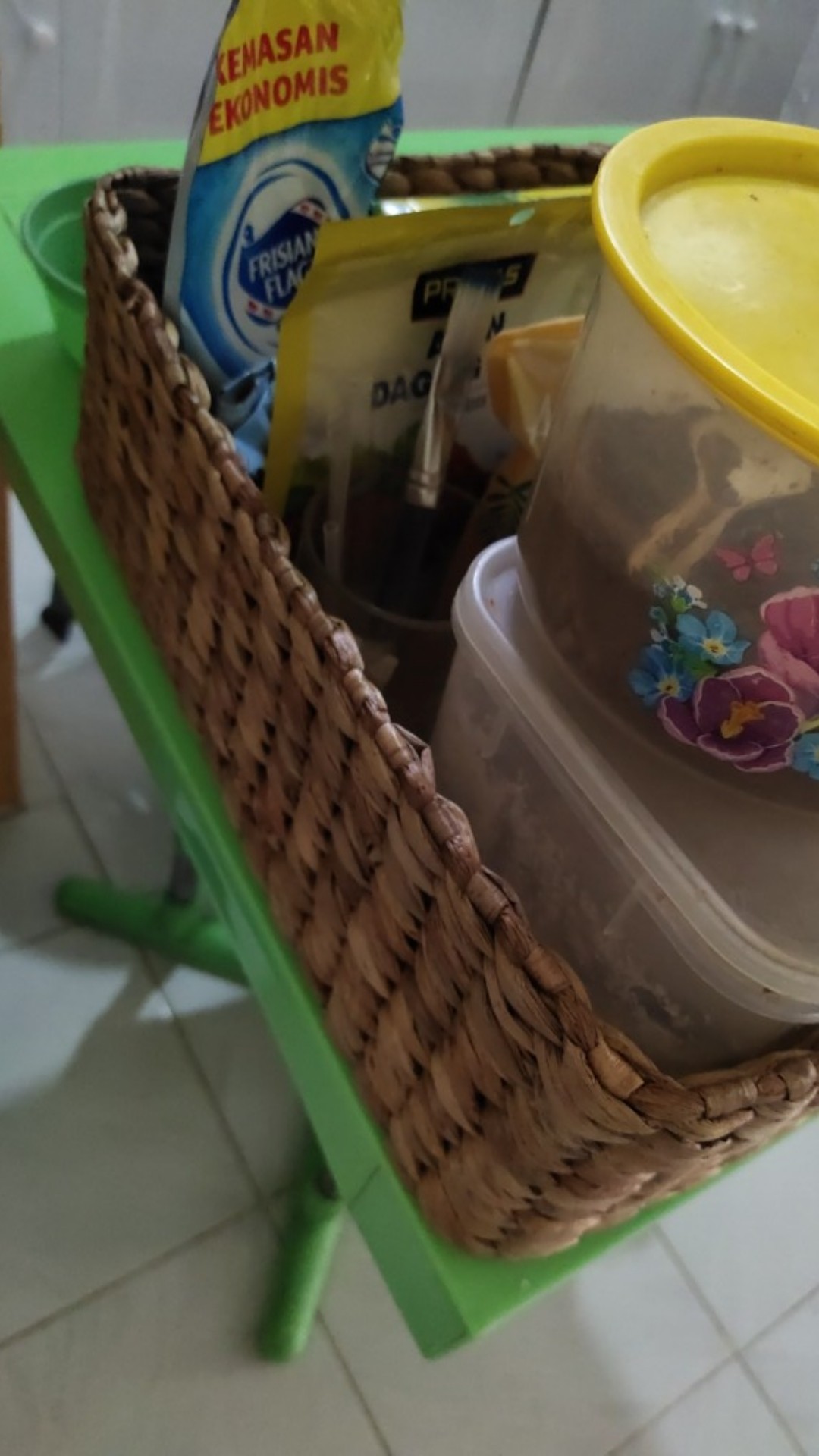 Keranjang Anyaman Enceng Gondok/kotak Box Organizer 1set Isi3