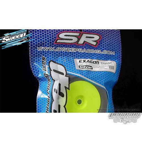 EXP EXAGON Truggy Red (Soft) 1:8 truggy tires complete set tires 2 pcs #SWPY-505R