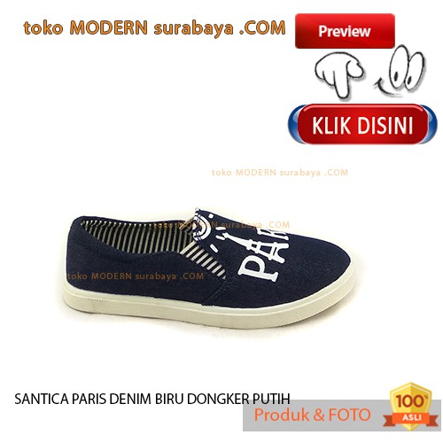 SANTICA PARIS DENIM BIRU DONGKER PUTIH