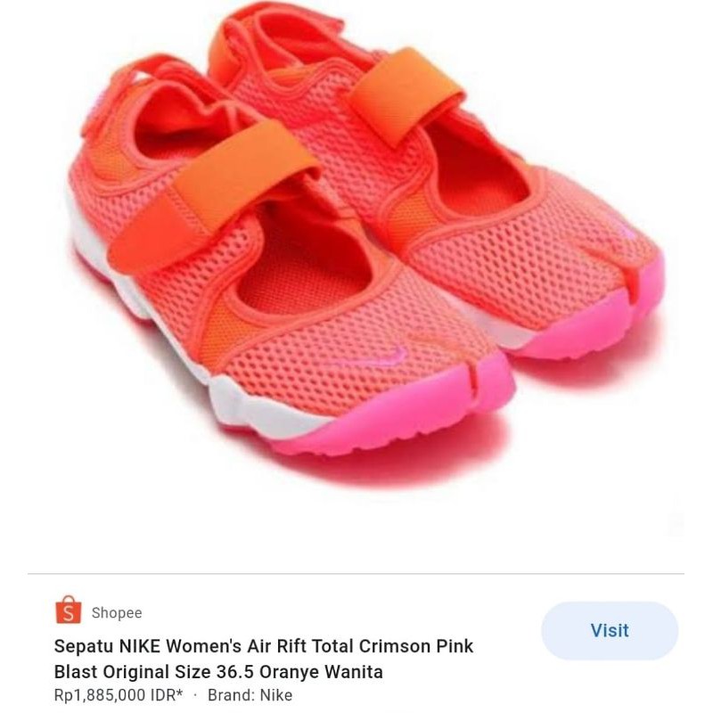 nike air rift women crimson second preloved