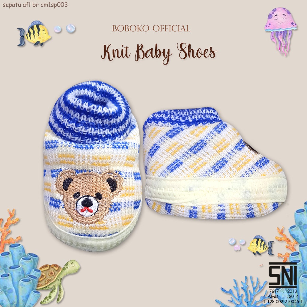 BOBOKO Sepatu Rajut Bayi 0-3 bulan motif random