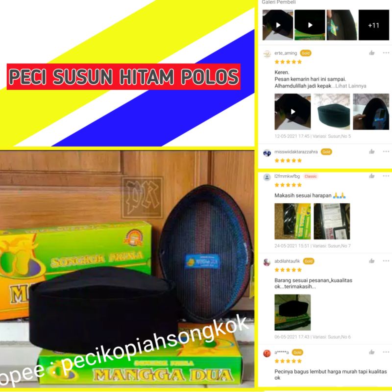 peci susun hitam polos tinggi 9cm kopiah susun hitam songkok susun hitam peci hitam polos model susu