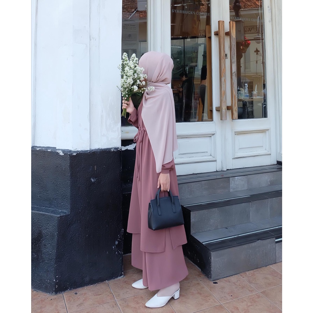 (MSB) ONE SET ZUNAIRA FLARE SKIRT BUSUI WANITA TUNIK SET WOLFIS