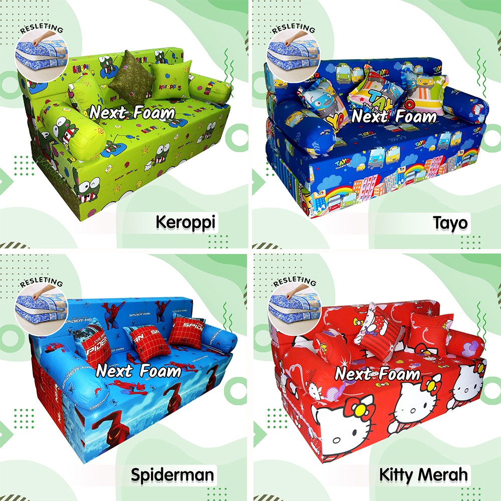 [ HANYA SARUNG ] Cover Sofabed sarung Sofa bed Inoac Tebal 15, 20 cm Semua Ukuran Motif Dewasa Anak-anak / Sarung Sofabed