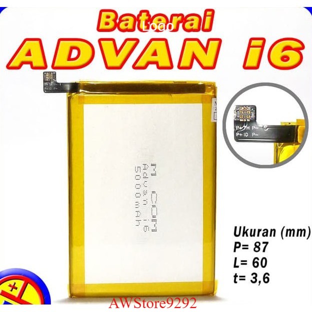 Mcom Battery Batre Baterai Double Power Mcom ADVAN i6 - Socket