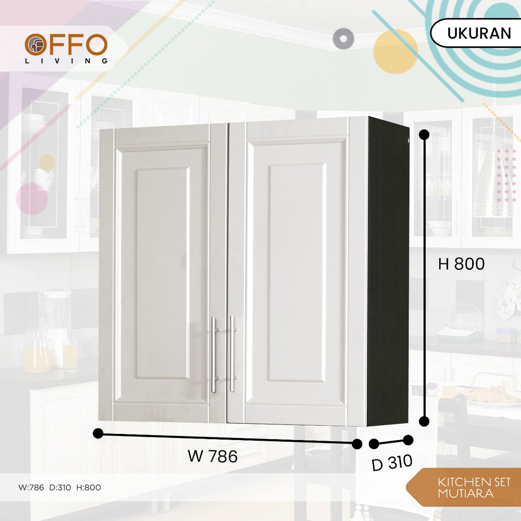 Kitchen Set Cabinet Mutiara knockdown kayu olahan berkualitas - 2 Pintu