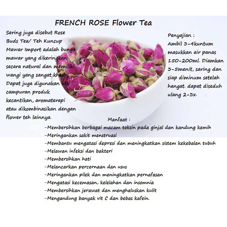 French Rose Flower Tea PINK ROSE