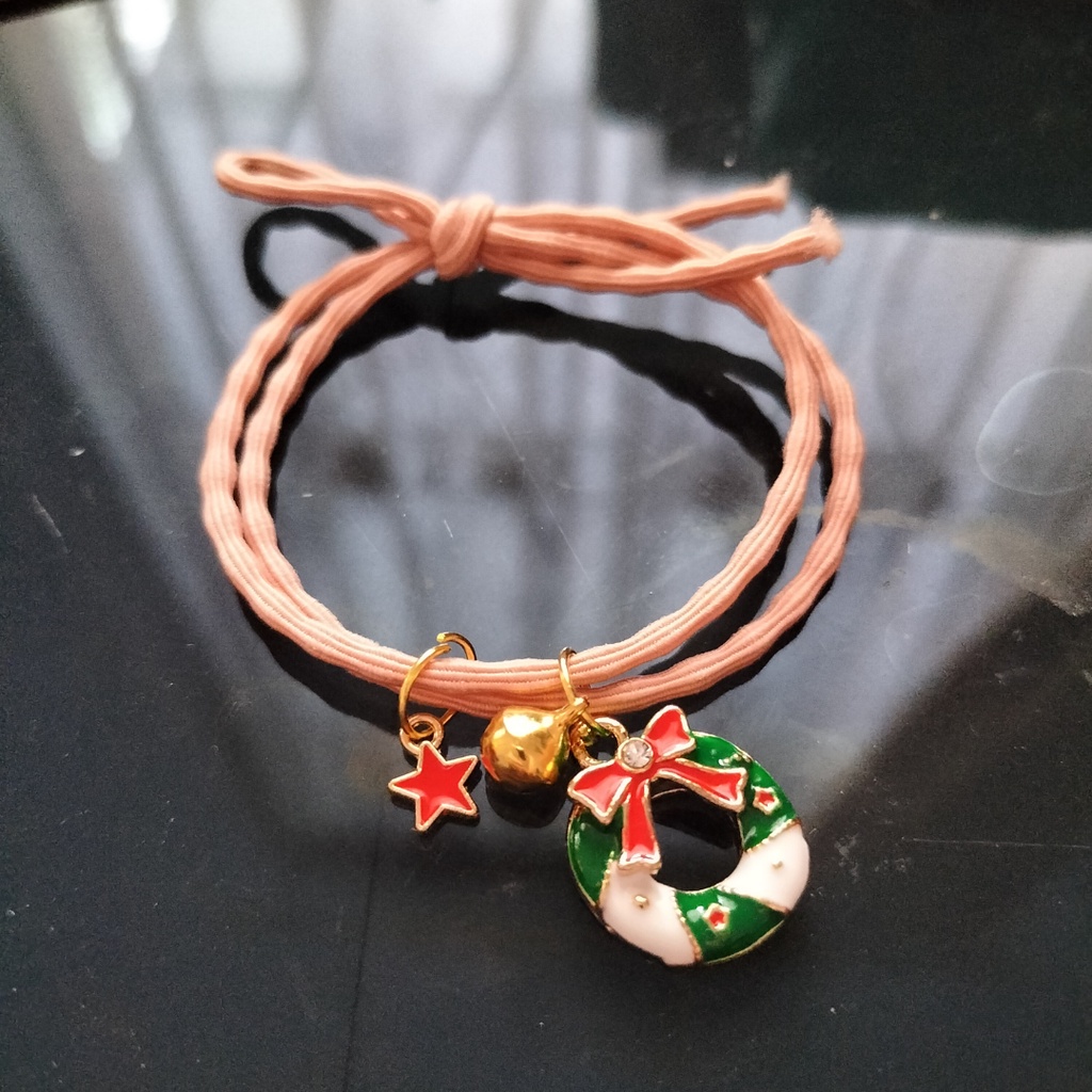 Gelang Natal Gelang Tali Boba Ikat Rambut Tali Boba Ikat Rambut Natal Gelang Korea Aksesoris Natal