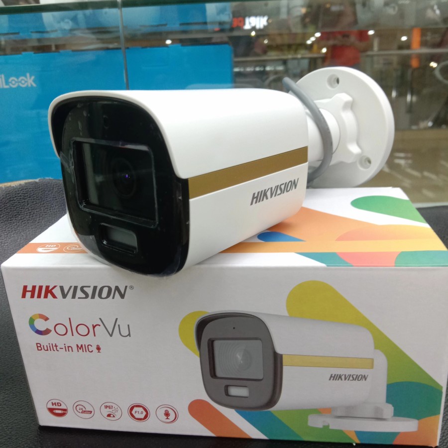 Kamera Cctv Hikvision 2mp ColorVu DS-2CE10DF3T-PFS Built In Mic Original Hikvision