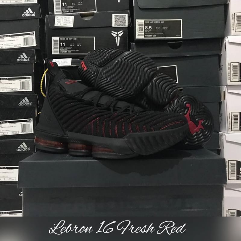 Lebron 16 Fresh Red / Sepatu Basket Lebron James Hitam merah