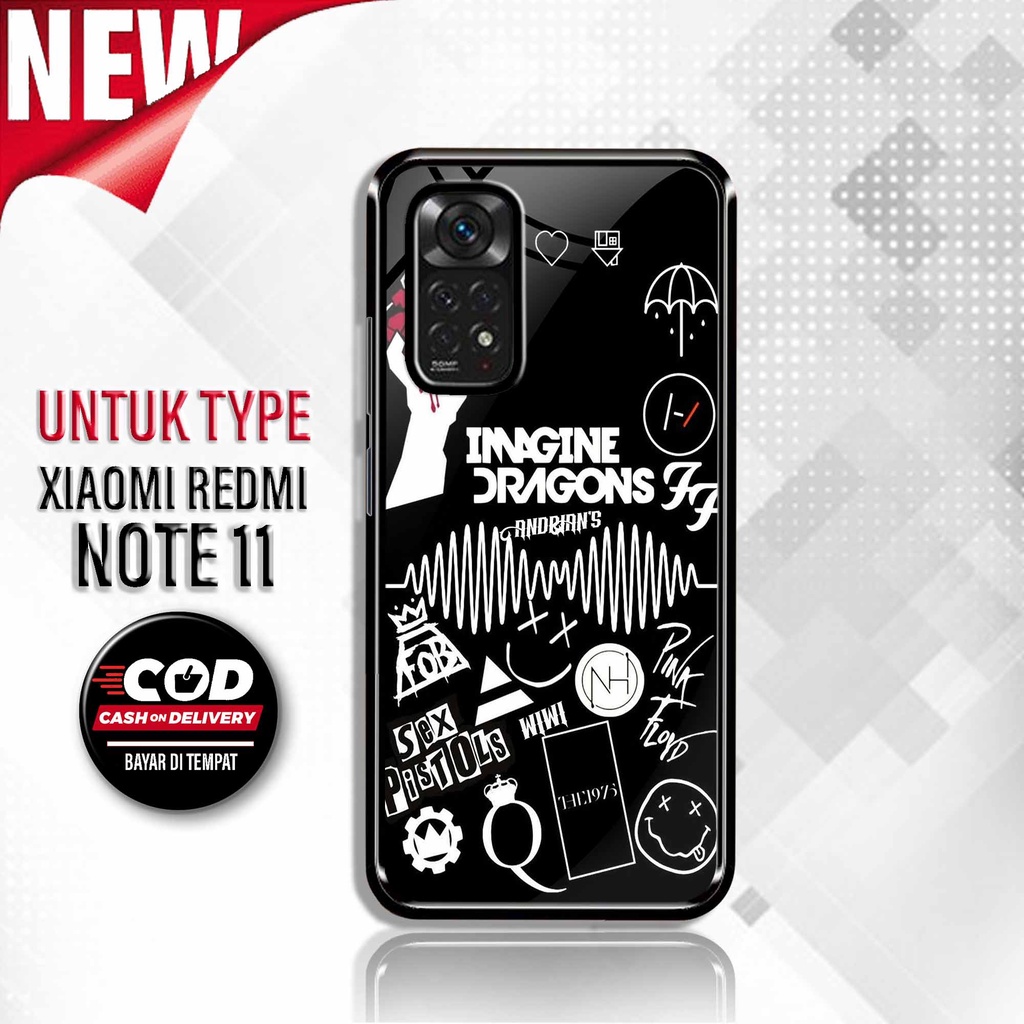 Case Redmi Note 11 - Hardcase Xiaomi Redmi Note 11 - Silikon Motif [ Aesth Sticker ] - Cassing Murah