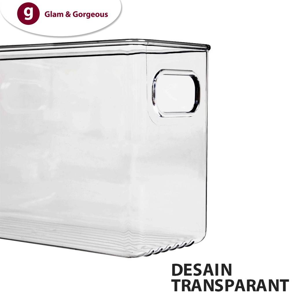 Rak Penyimpanan Makanan Transparant tempat Kontainer Serbaguna Kulkas Storage - KU030
