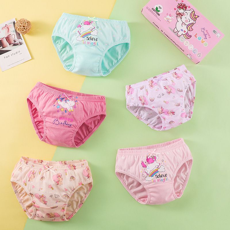 CDP 01-10 Set Celana Dalam Anak Perempuan isi 5pcs dengan box dan motip lucu