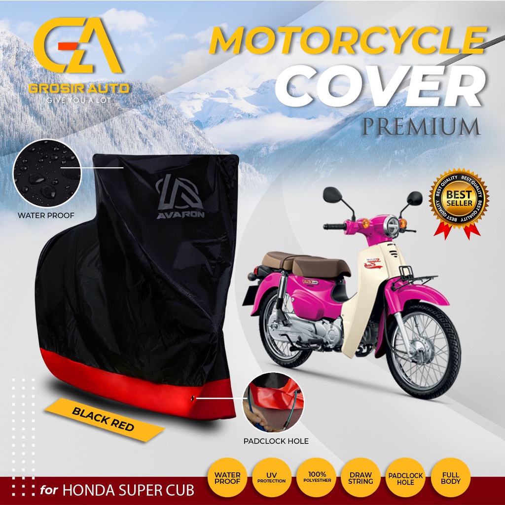 Sarung Motor AVARON PREMIUM SUPER CUB/ Penutup Pelindung Body Cover Motor Warna Anti Air Merk Avaron