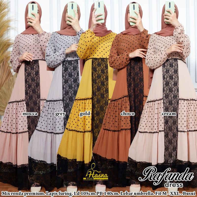 RAFANDA DRESS/GAMIS POLKA RENDA TERBARU