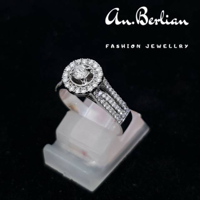Cincin Fashion Berlian Solitaire tabur eropa