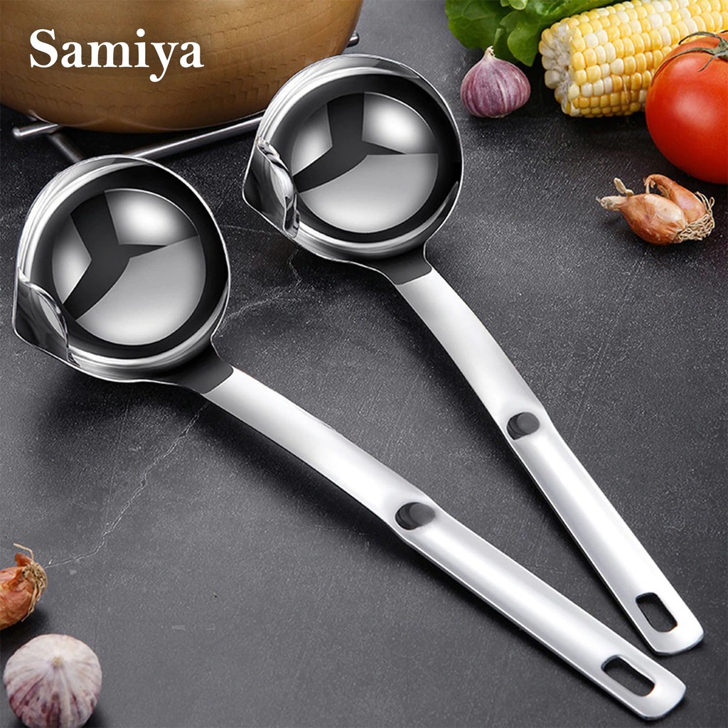 spoon oil water soup separation stainless steel / sendok sup kuah sayur hot pot BBQ shabu shabu