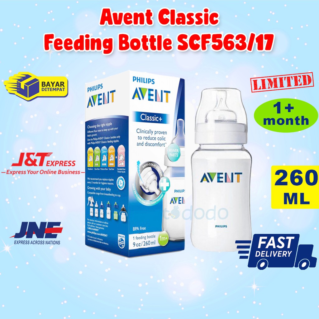 Avent Classic Feeding Bottle 260ml SCF563/17 - Botol Susu Bayi