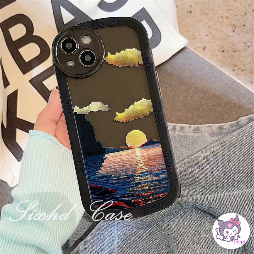 Redmi Note 12 11 11s 10 9 8Pro Redmi 12C 10C 10A 10 9T 9C 9A 9 A1 A1+ Xiaomi 11 Lite 12T 11TPro Mi Poco M3 X3Pro NFC Ins Fashion Simple Sunset Round Lens Phone Case Soft Shockproof Cover