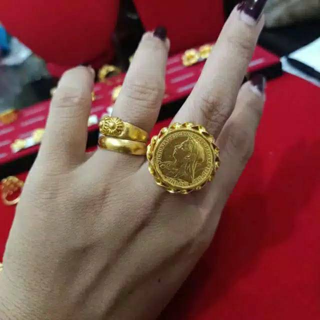 Cincin Koin 10gr Emas London 24K. Kadar 99,9%.