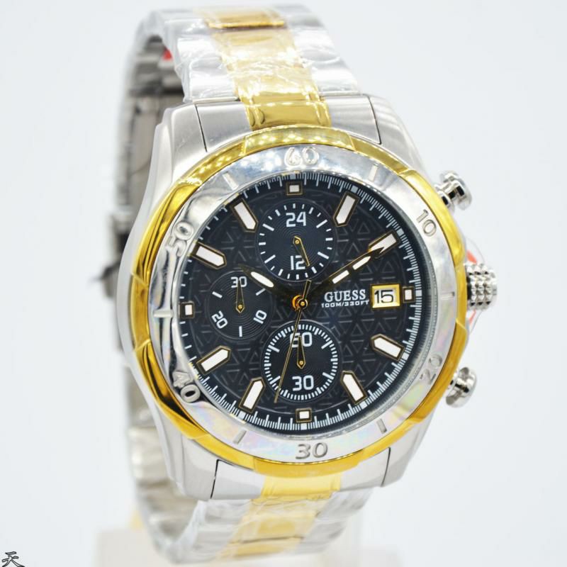 Jam Tangan Pria Guess W0746G3 Silver Gold Rantai Original Murah