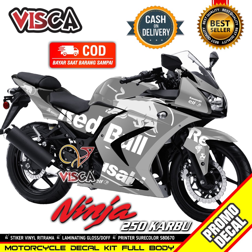 Decal Ninja 250 Karbu Full Body Stiker Ninja 250 Karbu Full Body Striping Ninja 250 Karbu Variasi Re