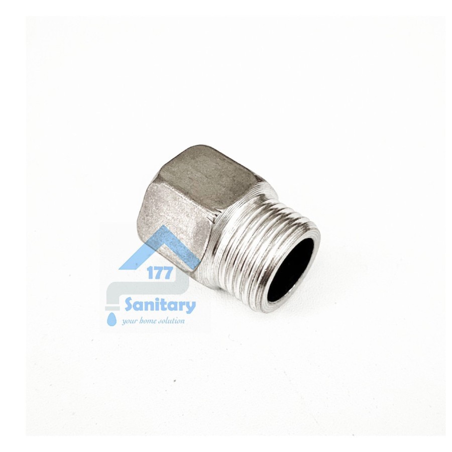 Sok kran Drat Dalam Luar 1/2 inch - Sock sambungan fitting pipa stainless SK12
