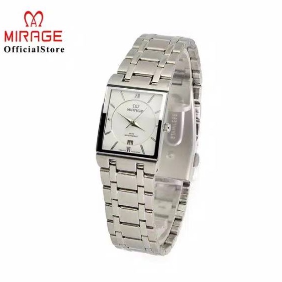 ORIGINAL Jam Tangan Wanita Mirage Segi Stainless Steel Water Resistant  Keren