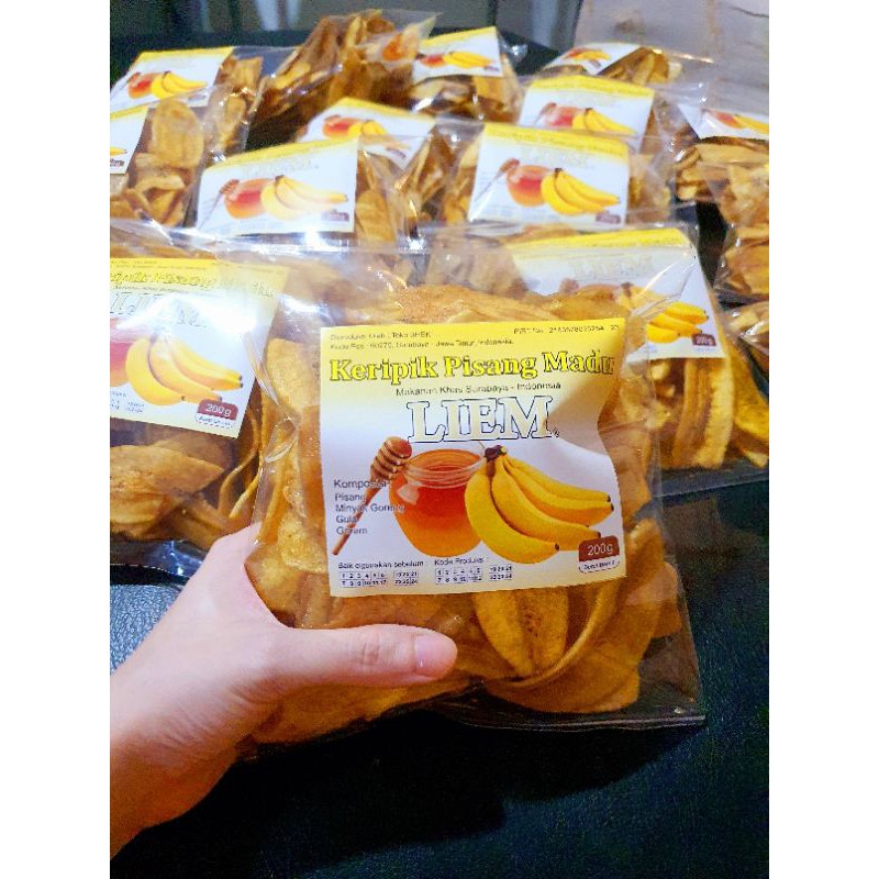 

Liem ANEKA SNACKS Keripik Pisang Madu PREMIUM Banana Chips Kripik Manis