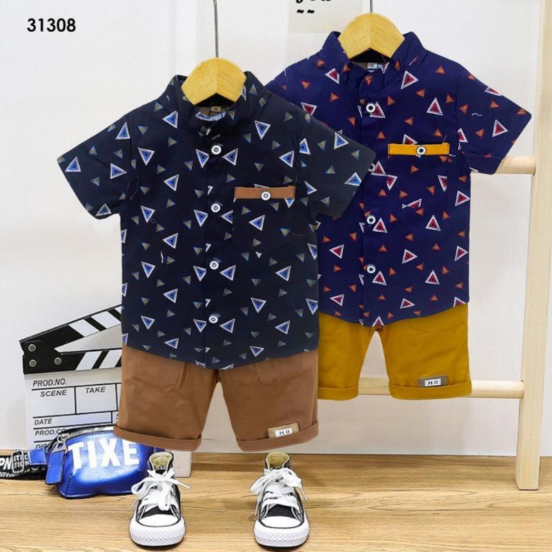 PROMO 6bln-3Th Setelan Kemeja Premium Anak Xunkids / Baju Bayi / Baju Anak