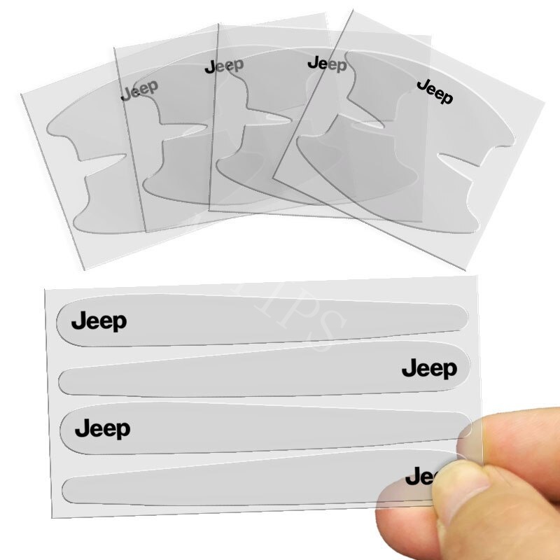 8pcs Stiker Pelindung Gagang Pintu Mobil Transparan Anti Gores Untuk Jeep Renegade Compass 2022 Willys Wrangler jk Cherokee xj