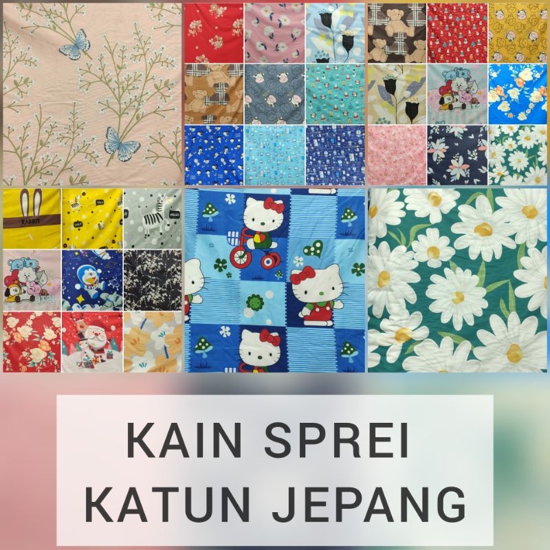 Kain Katun Jepang Motif Karakter Bedcover Sprei