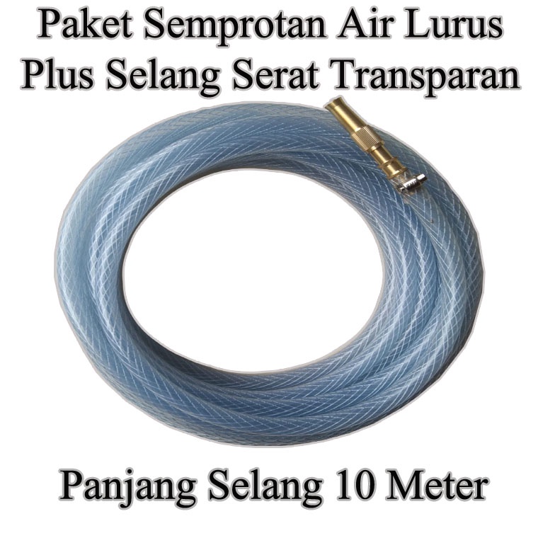 Selang Air Semprotan Cuci Motor Diameter 1/2 Inch Kepala Semprotan Air Lurus Kuningan 10 Meter