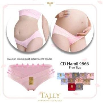 Celana dalam hamil wanita Tally cd hamil Tally model mini bawah perut katun halus lembut muat jumbo