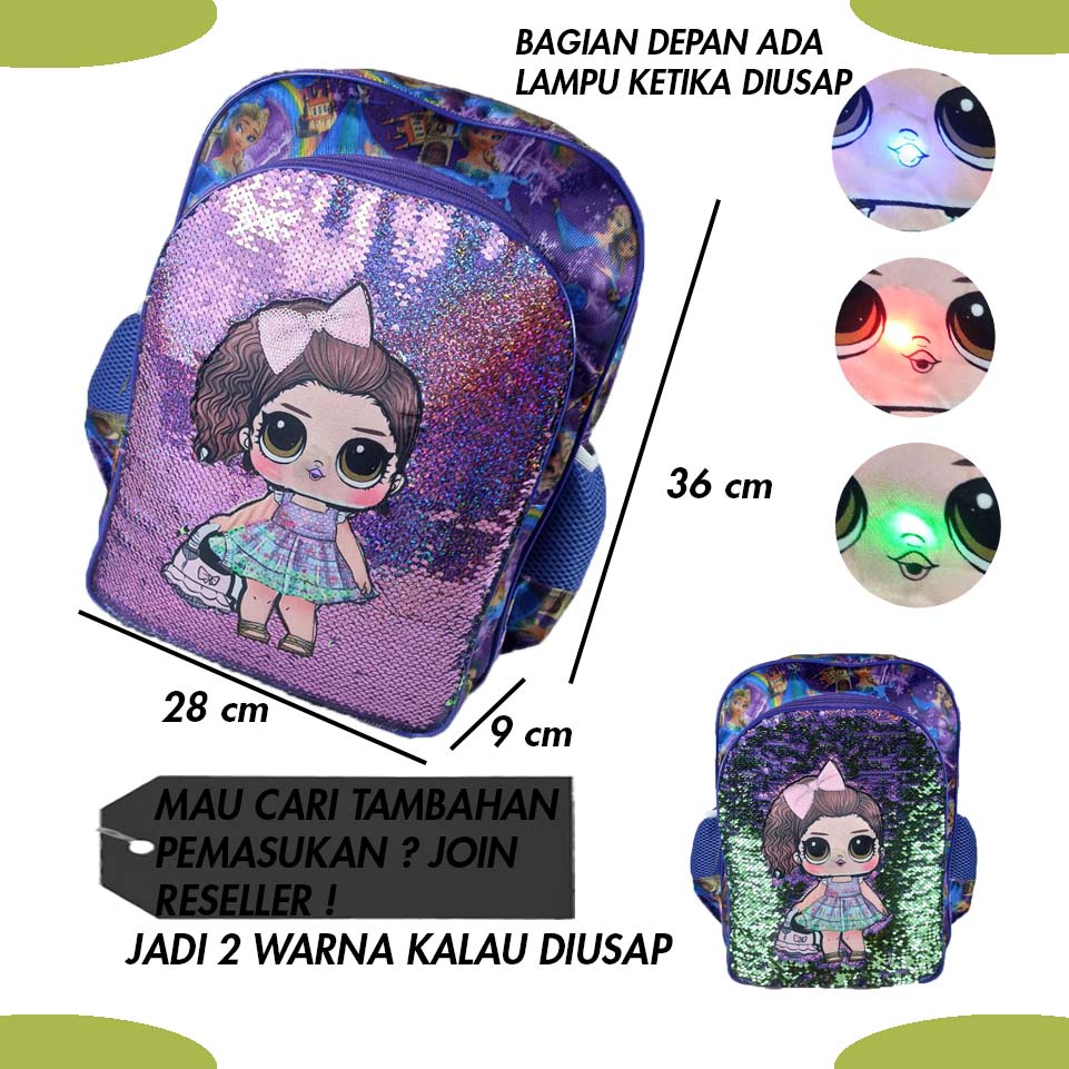 Tas Usap Anak Perempuan Tas Usap Anak SD Tas Usap Anak LOL Tas Ransel Frozen Terlaris Tas Usap Anak Kartun Termurah Tas Usap Anak Lampu