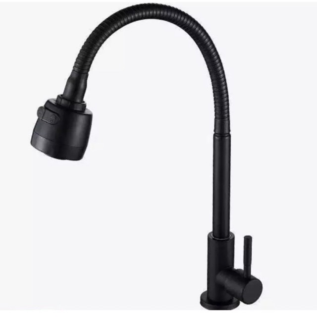 Kran Air Dapur Kran Angsa Bak Cuci Meja Bcp Sink Fleksible SUS304 Hitam 03B