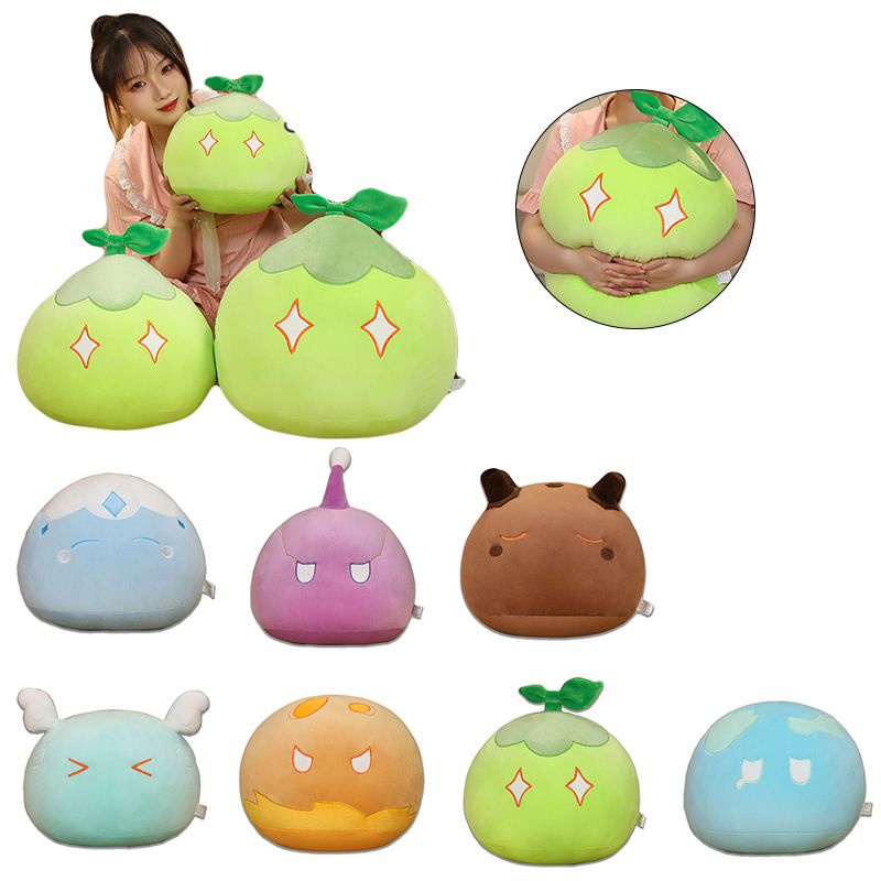 Impact Slimes Genshin Plush Toy Boneka Bantal Cushion Anemo Geo Pyro Cryo