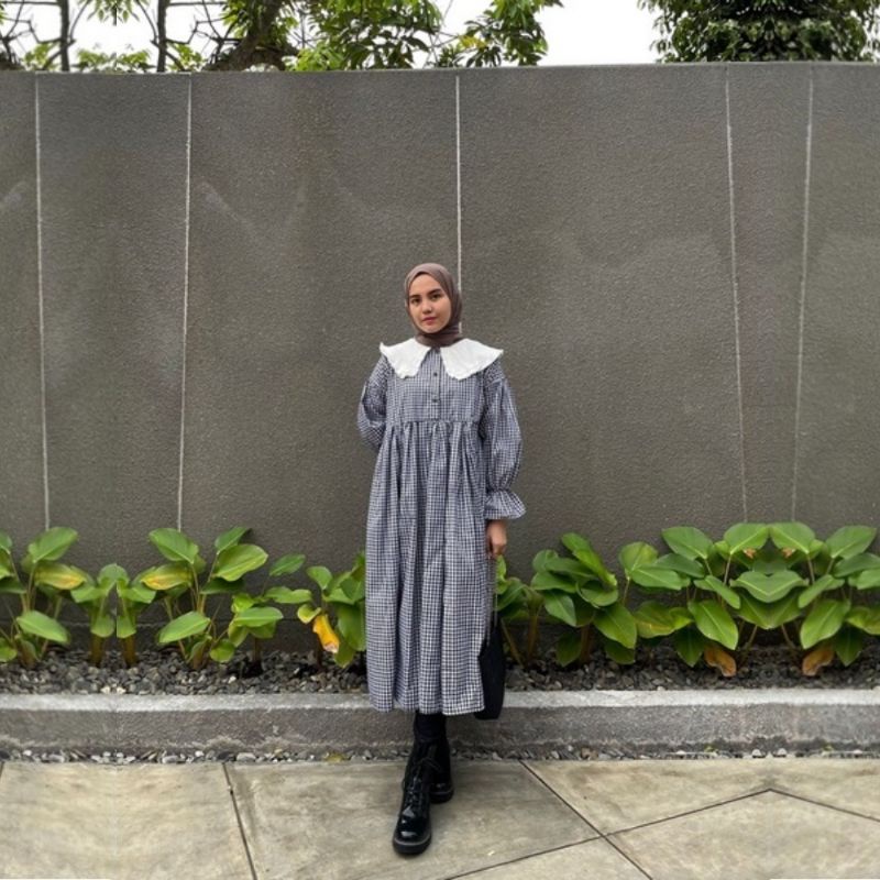 long tunik - tunik kotak kotak - tunik oversize - tunik tartan - dres kotak kotak - dress tartan - k