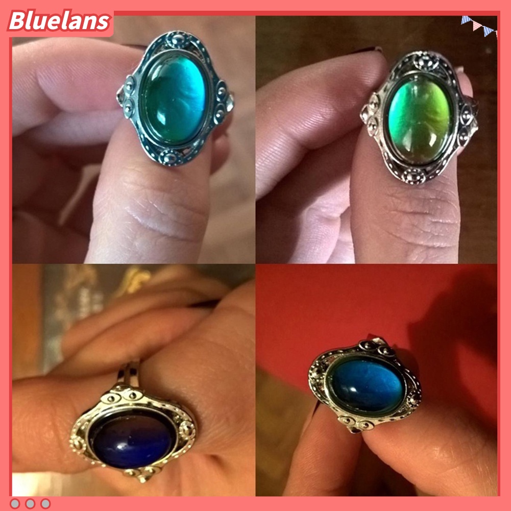 Bluelans Vintage Unisex Mood Changing Color Ring Adjustable Temperature Control Band