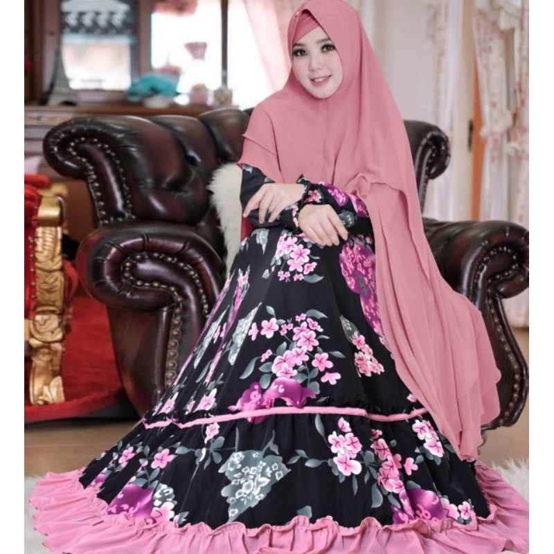 Ruby Gamis set Khimar (A0F5) Syari Import Rayon Simpel Polos Premium J1V4 Dewasa Jubah Turkey Dress 