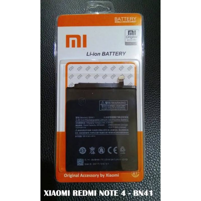 BATERAI BATRE BATTERY XIAOMI REDMI NOTE 4 /BN41 ORI