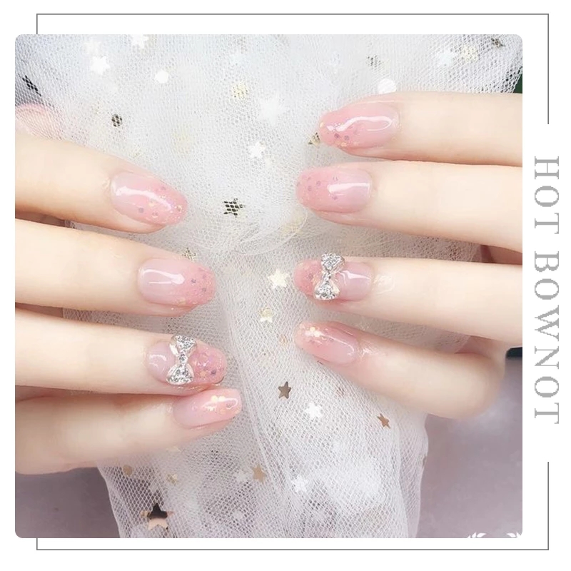 5pcs / Set Ornamen Pita Kristal Berlian Imitasi Bahan Alloy Untuk Dekorasi Nail Art