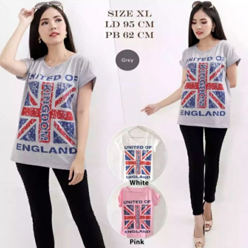 TERBARU!!JESLYN.FASHION KAOS WANITA BENDERA INGGRIS/T ...