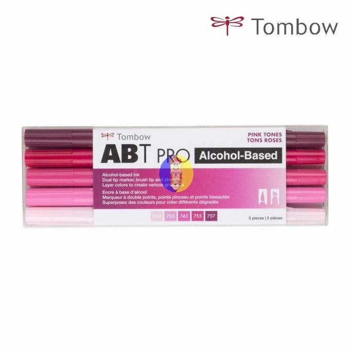 

(BISA COD) Tombow ABT PRO Dual Brush Pen Set 5 Colors Alcohol Based PROMO Kode 683