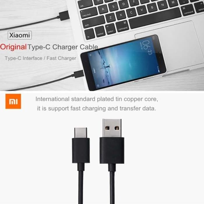 Kabel Data Xiao Mi Type C USB C Fast Charging Original 2A