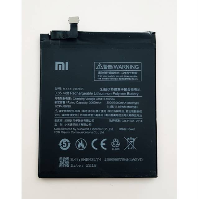 Baterai Batre Batrai Xiaomi S2 Original BN31 Xiaumi Xiomi | Shopee
